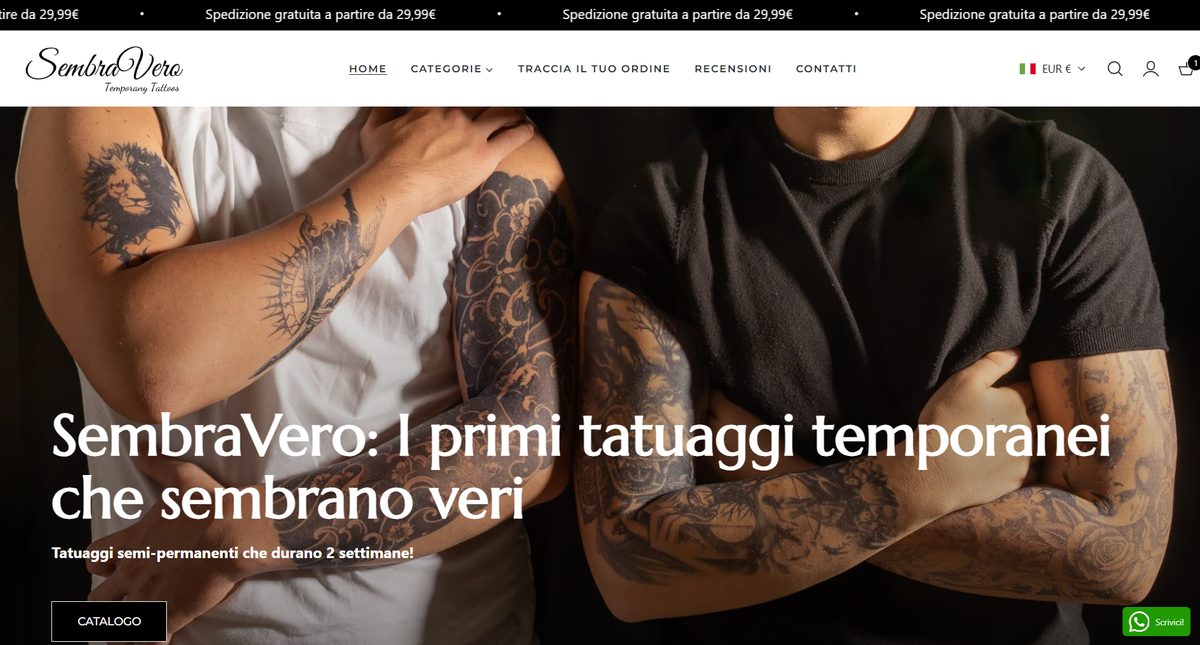 Home dell'e-commerce SembraVero